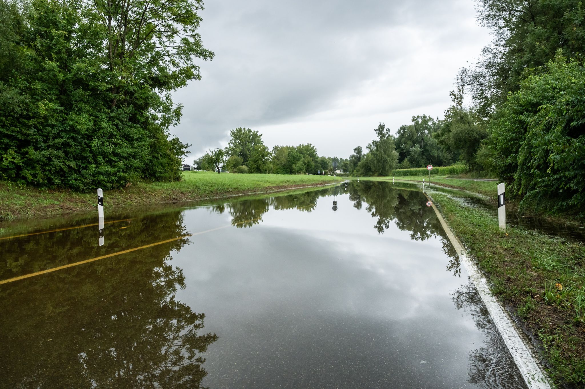 Überflutungen wegen Starkregen in Baden-Württemberg