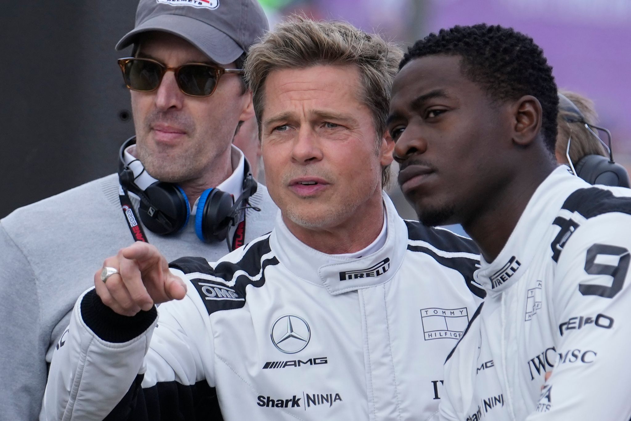 Brad Pitt beim Dreh von Formel-1-Film