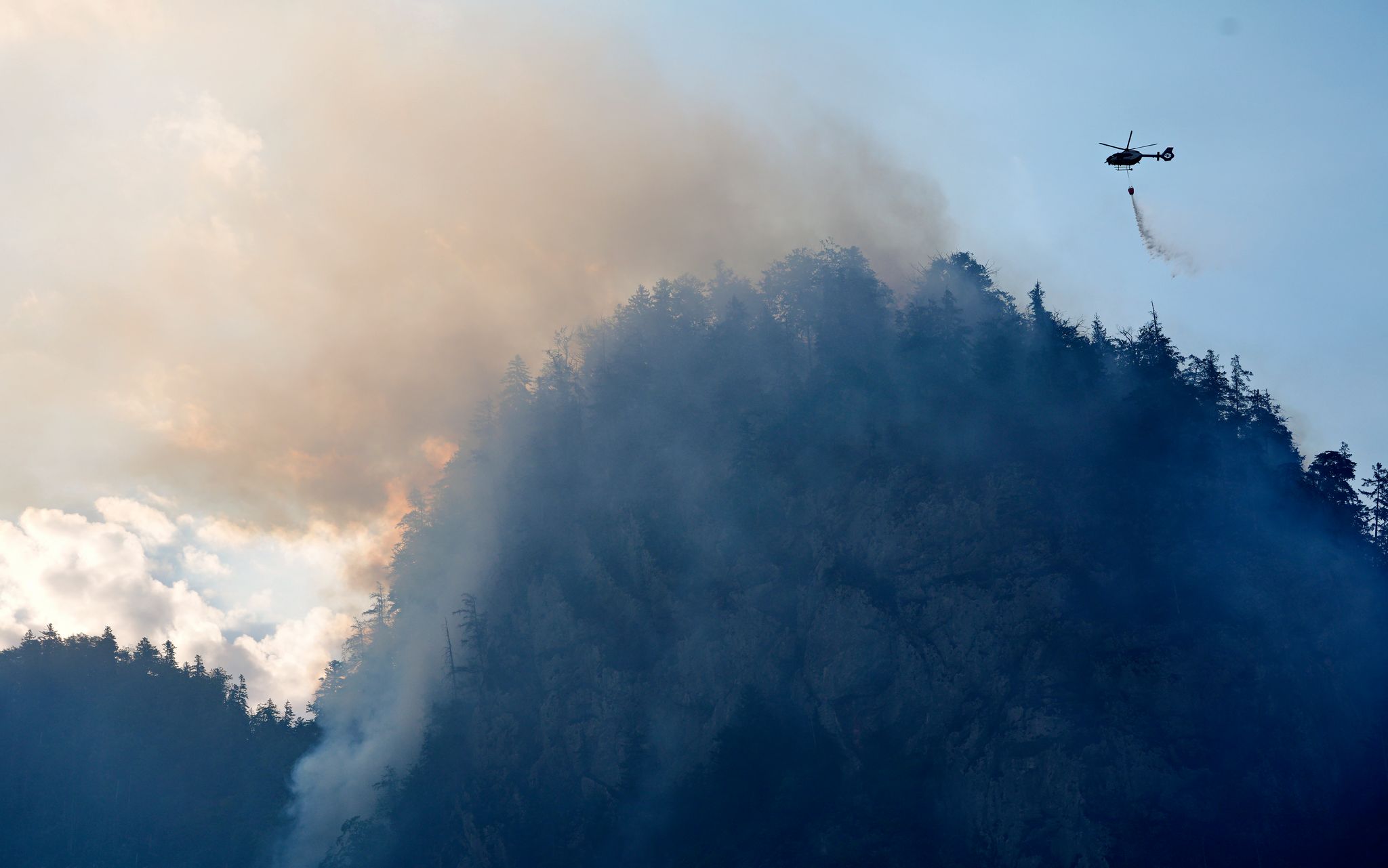 Brand im Bergwald in den Chiemgauer Alpen