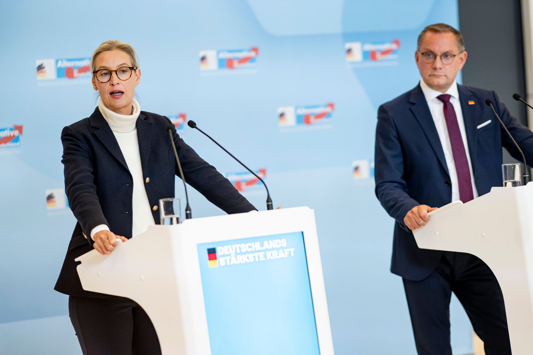 AfD-Chefs Alice Weidel und Tino Chrupalla (Archivbild)