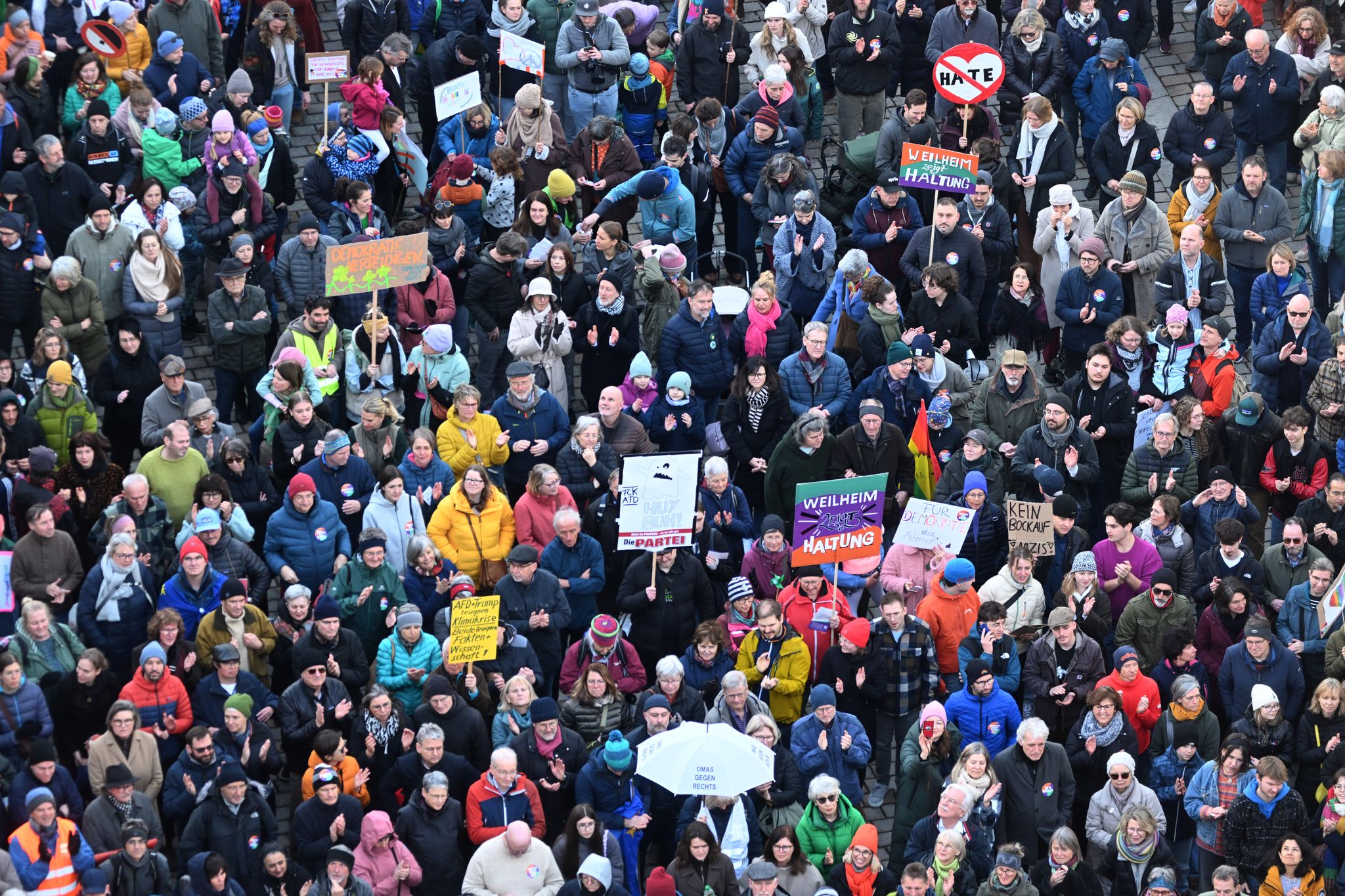 Demonstration für Demokratie und gegen AfD in Weilheim