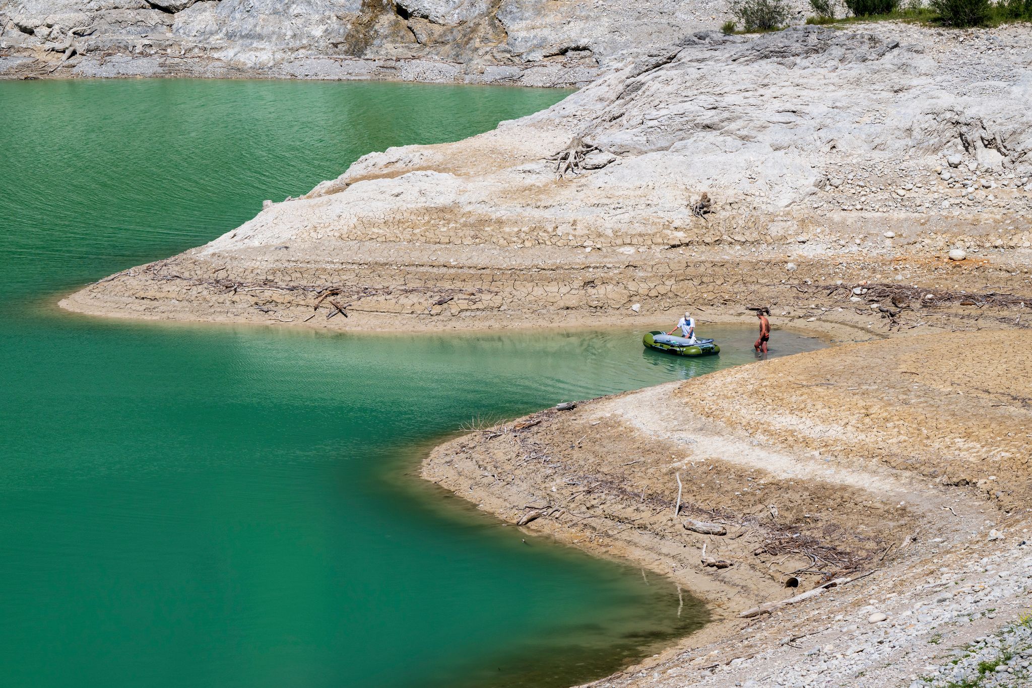 Niedrigwasser am Sylvensteinstausee