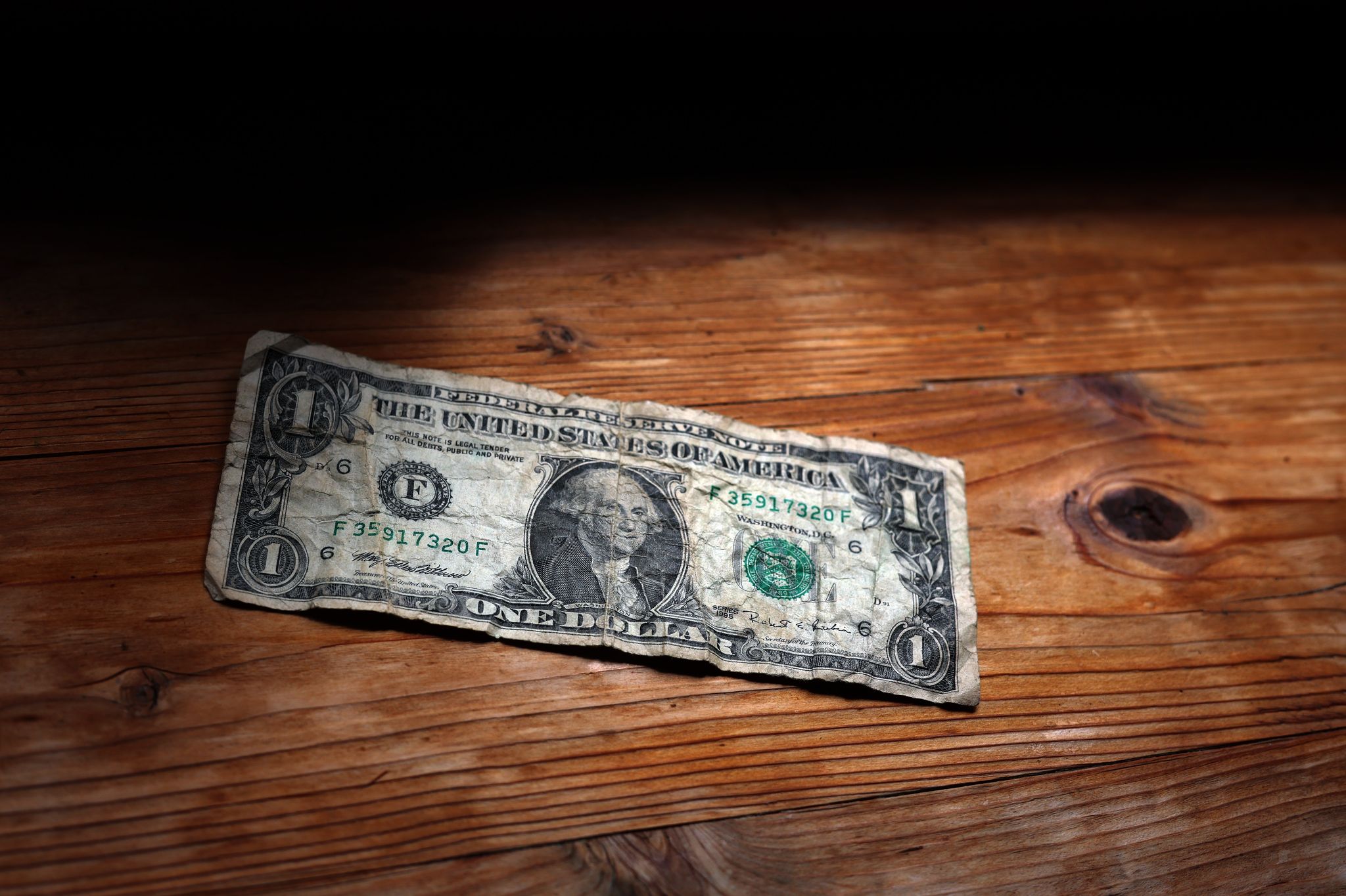 Abgenutzter Ein-Dollar-Schein