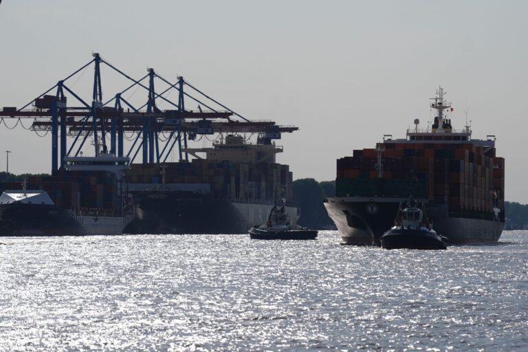 Containerschiff in Hafen